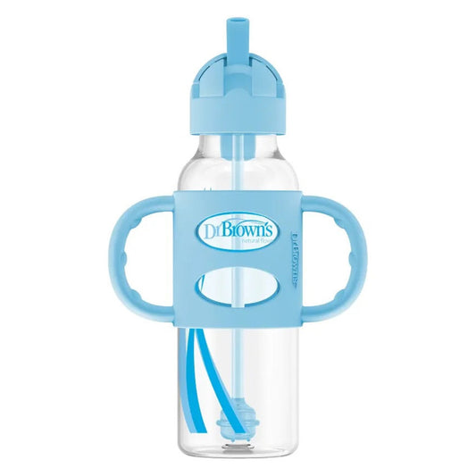 Dr. Brown's - Narrow-Neck Weighted Sippy Bottle with Silicone Handles | Blue | 250ml | 6m+
