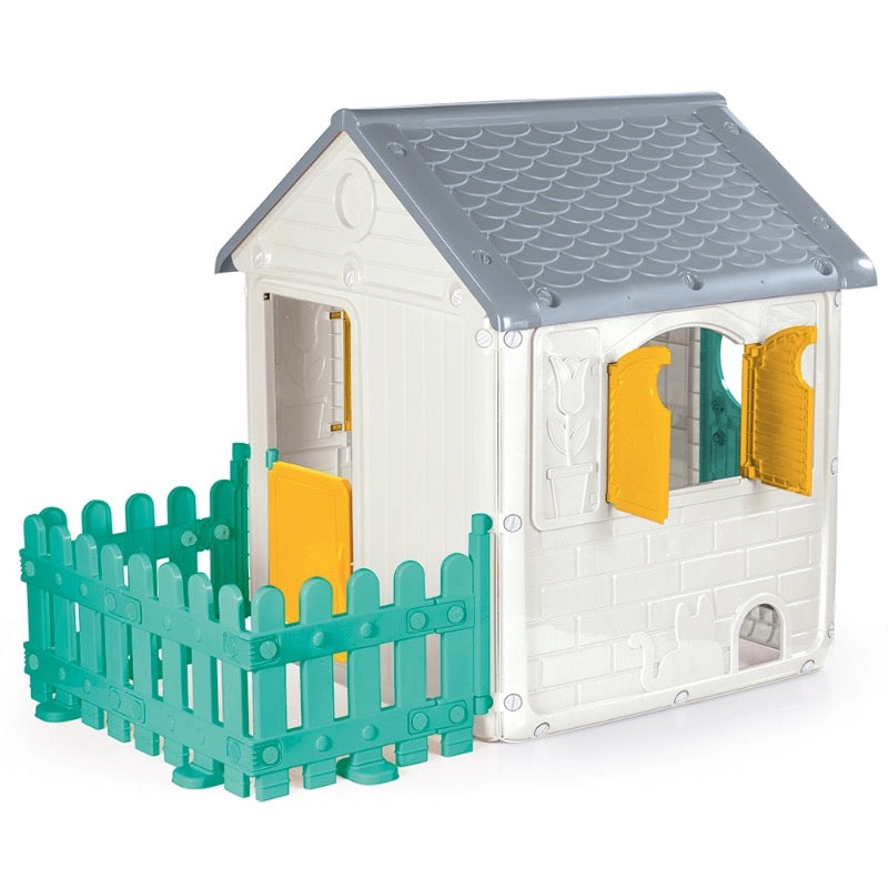 Dolu - Garden Playhouse with Fence | Grey-Green Dolu - Garden Playhouse with Fence | Grey-Green