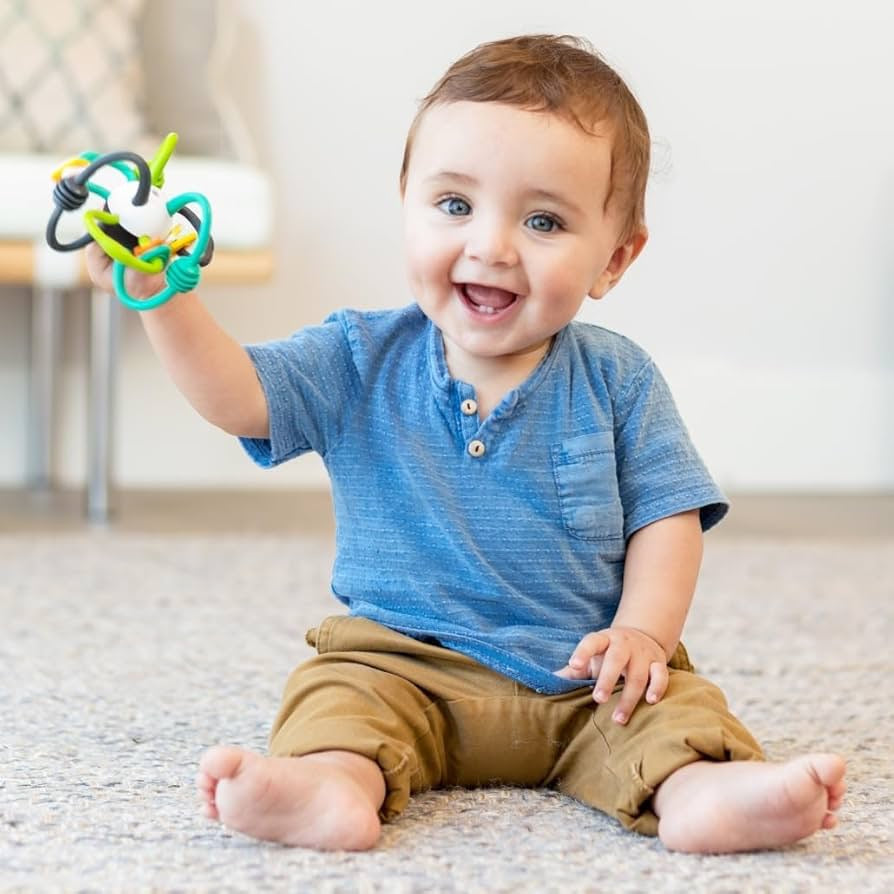 Infantino - Shake & Teethe Flexible Rattle Ball | 0M+ Infantino - Shake & Teethe Flexible Rattle Ball | 0M+
