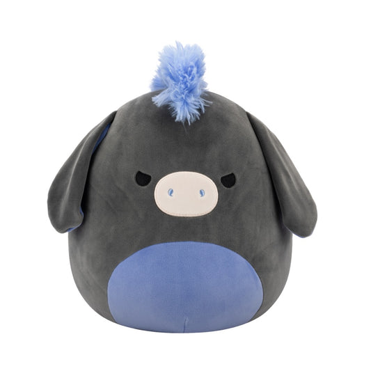 Squishmallows - Medium Plush 12" Don - Charcoal and Periwinkle Donkey - Mischievous Eyes