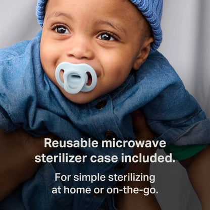 Tommee Tippee - Baby Ultralight StayPut Silicone Pacifier | Yellow & Blue | 0-6m | 2 Pack