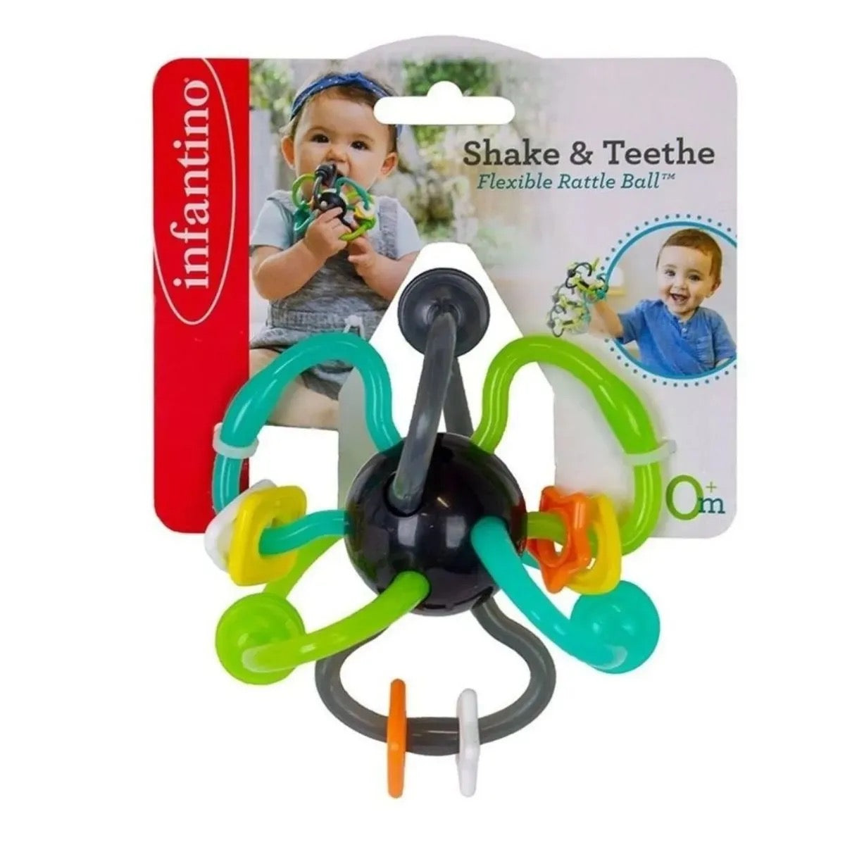 Infantino - Shake & Teethe Flexible Rattle Ball | 0M+ Infantino - Shake & Teethe Flexible Rattle Ball | 0M+