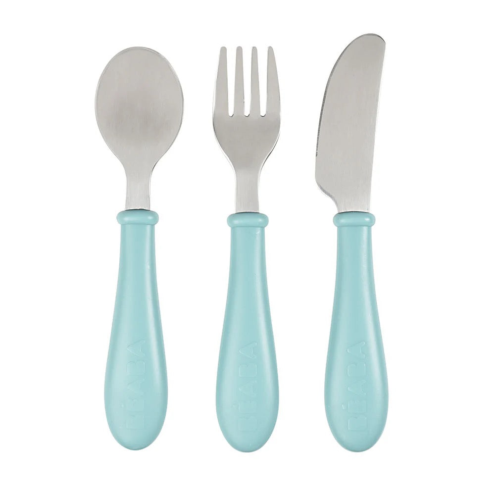 Beaba - Training Cutlery Set | Stainless Steel Airy Green | 8m+
