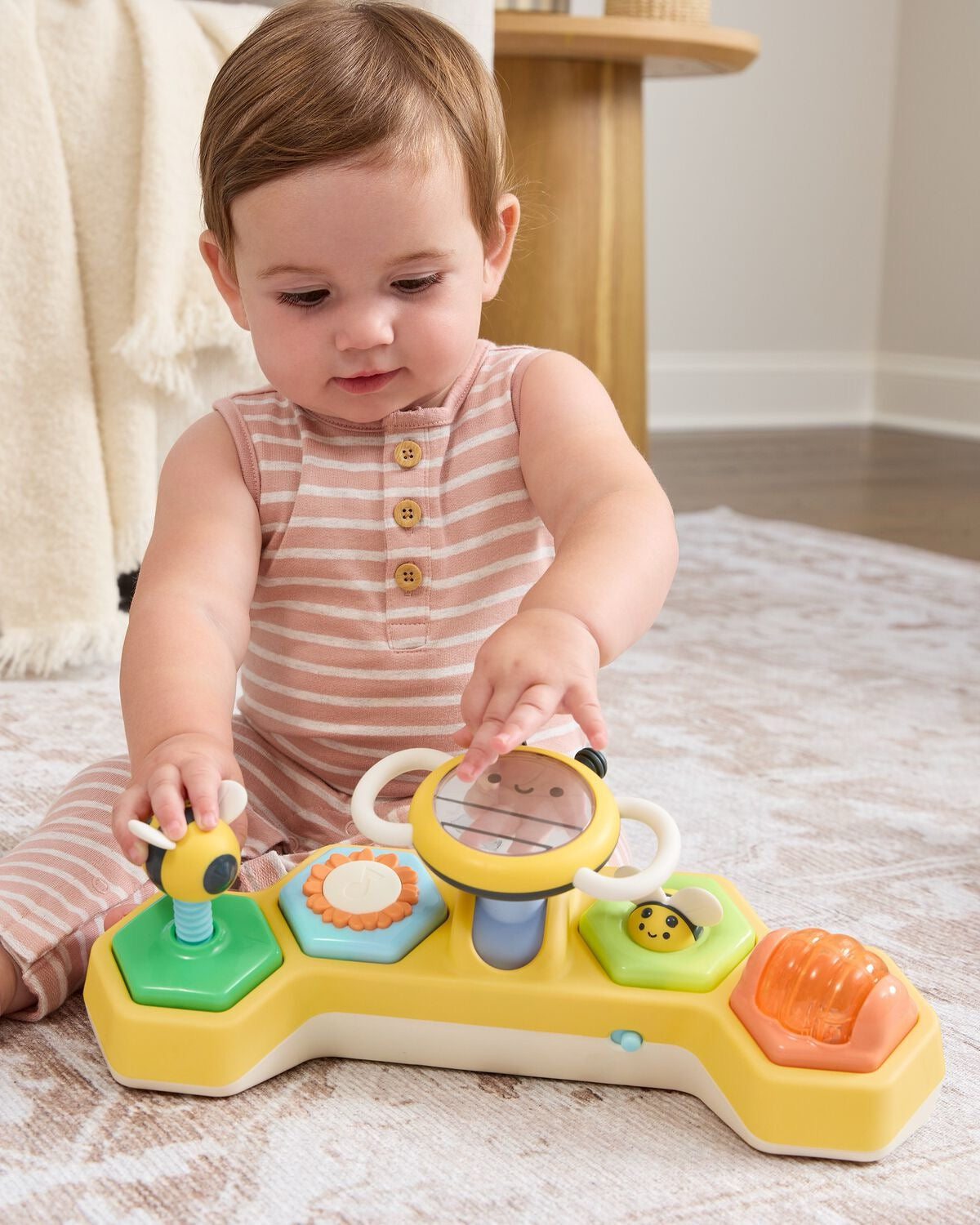 Skip Hop - Farmstand See & Bee Steering Wheel & Tummy Time Baby Toy