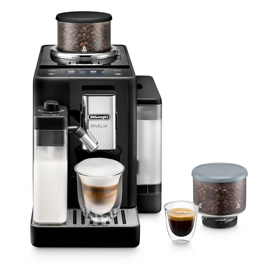 De'Longhi - Rivelia With Auto Milk Fully Automatic Coffee Machine | Black | EXAM440.55.B