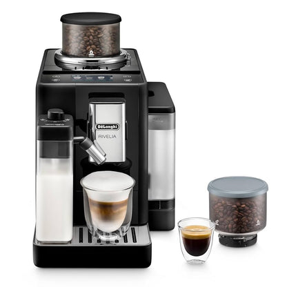 De'Longhi - Rivelia With Auto Milk Fully Automatic Coffee Machine | Black | EXAM440.55.B