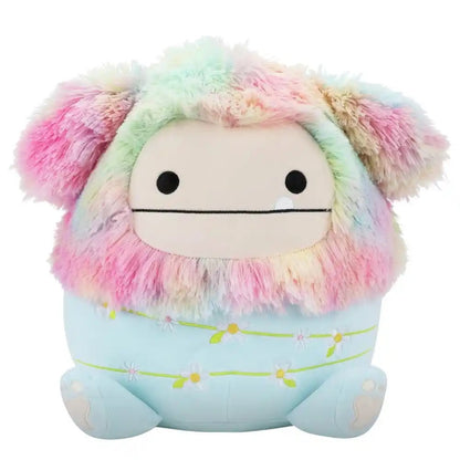Squishmallows - Medium Plush 12" Zozo - Rainbow And Blue Bigfoot Wrapped - Flower Stems