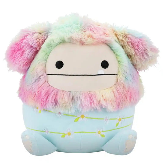 Squishmallows - Medium Plush 12" Zozo - Rainbow And Blue Bigfoot Wrapped - Flower Stems