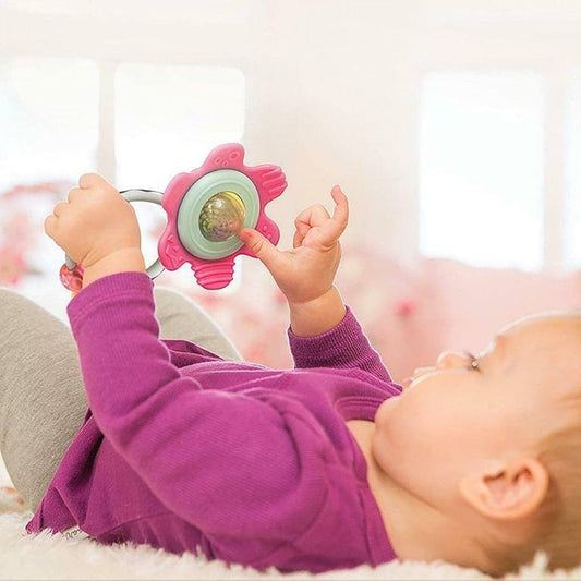 Infantino - Spin & Rattle Teether Pink 0M+ — BambiniJO Jordan