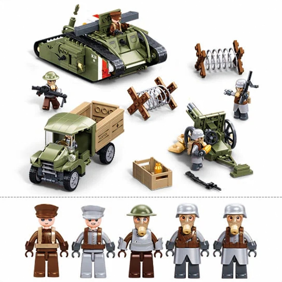 Sluban - ARMY WWI – Mark V Tank Offensive Action | 516 PCS | 6Y+ Sluban - ARMY WWI – Mark V Tank Offensive Action | 516 PCS | 6Y+