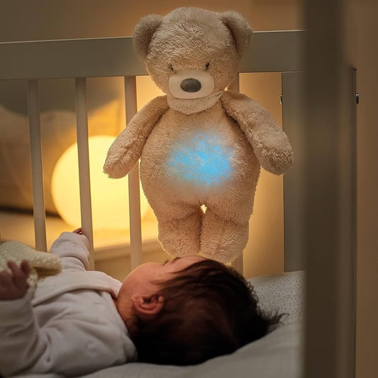 Nattou Sleepy Night Light + Sound Bear Beige — BambiniJO Jordan