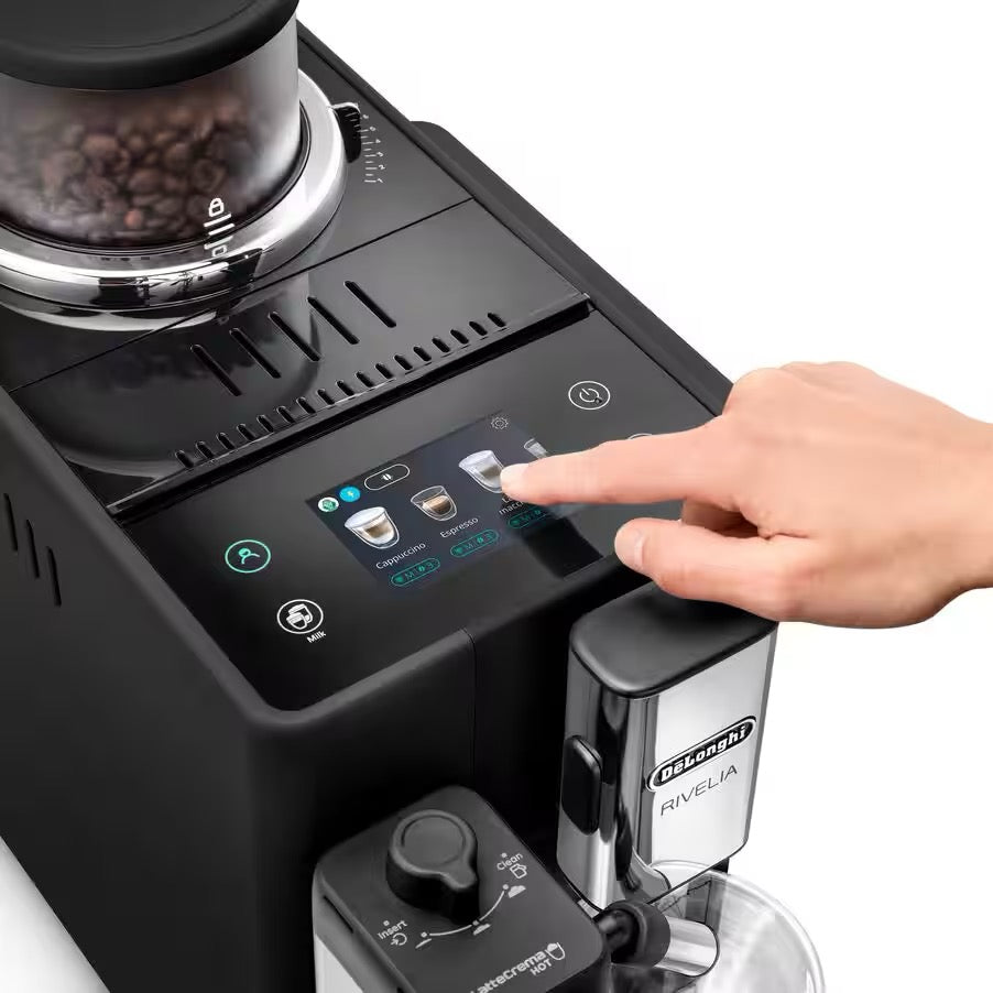 De'Longhi - Rivelia With Auto Milk Fully Automatic Coffee Machine | Black | EXAM440.55.B
