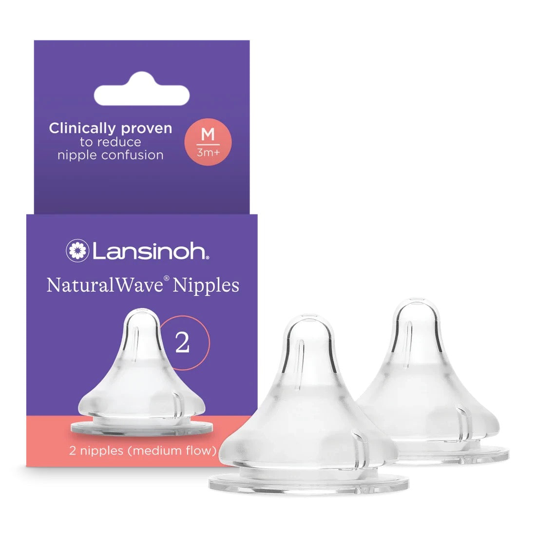 Lansinoh - حلمات ناتشورال ويف® متوسطة التدفق | عبوة من 2 Lansinoh - حلمات ناتشورال ويف® متوسطة التدفق | عبوة من 2