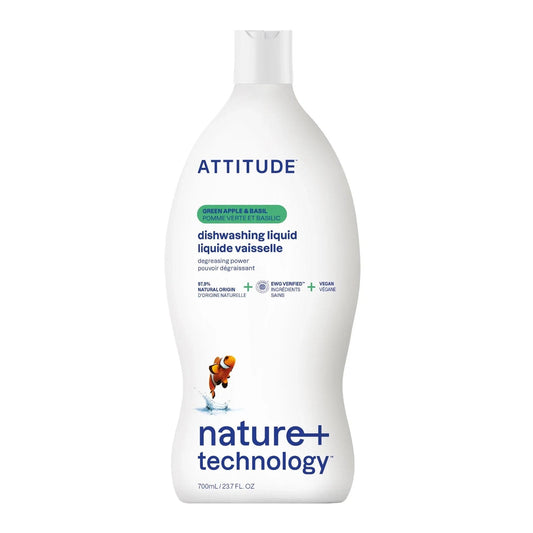 Attitude - Natural Dishwashing Liquid Green Apple & Basil 700ml