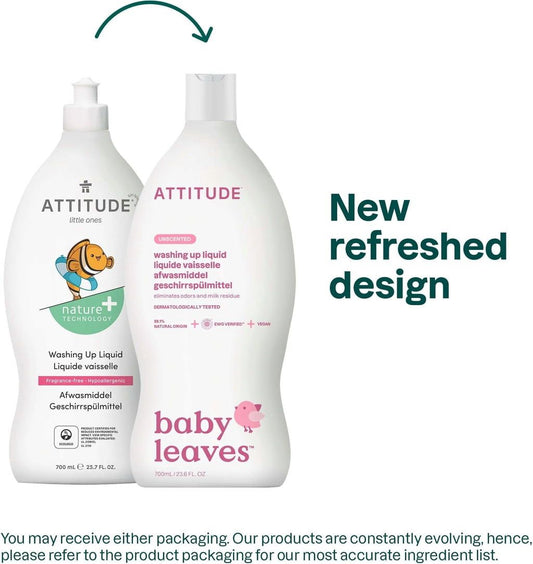 Attitude Baby Bottle & Dishwashing Liquid Unscented 700ml — BambiniJO Jordan