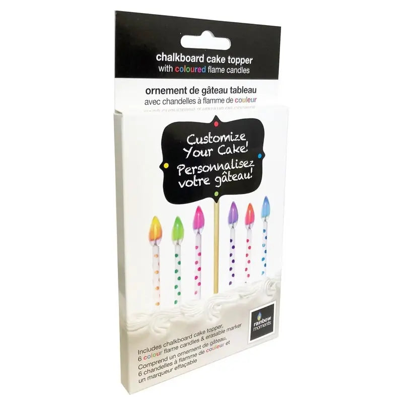 Rainbow Moments - Chalkboard Cake Topper + 6 Candles Rainbow Moments - Chalkboard Cake Topper + 6 Candles