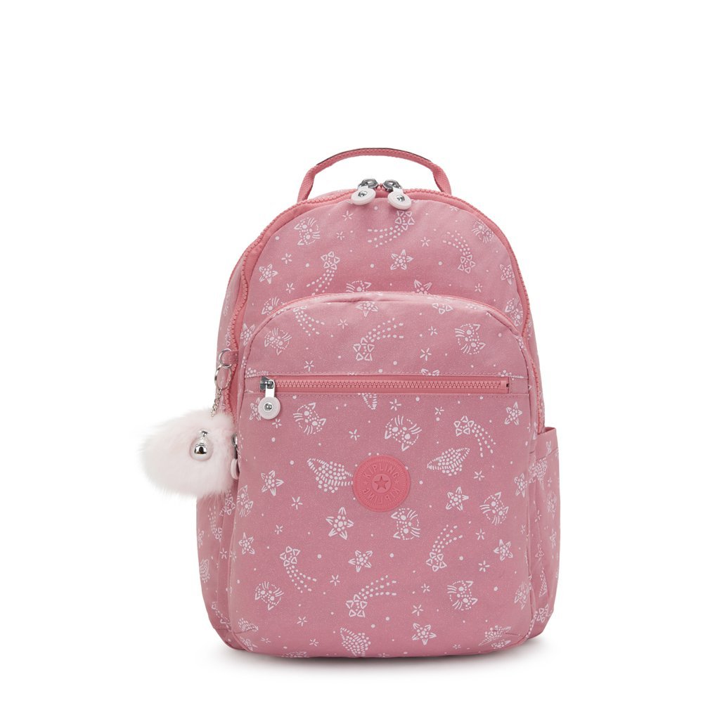 Kipling SEOUL College Extra Backpack Glitter Cats - main