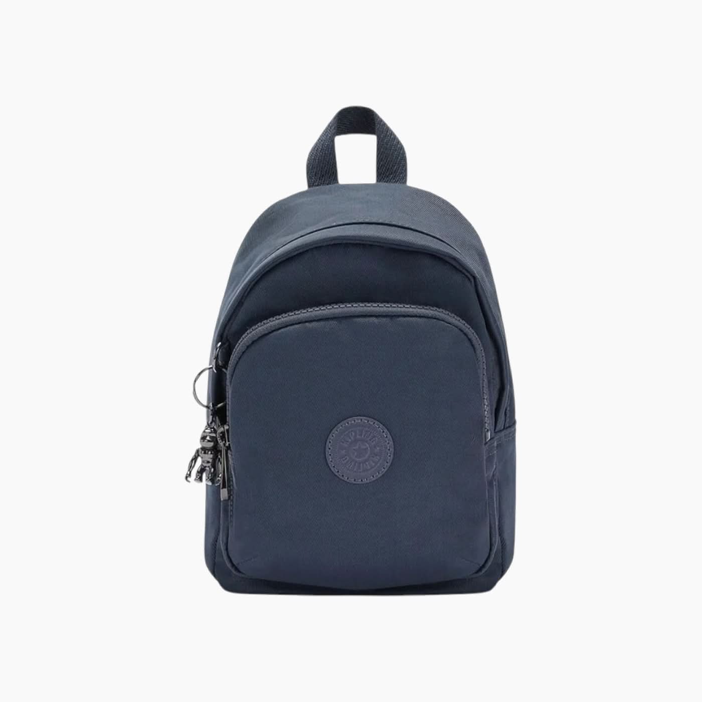 Kipling Delia Mini Backpack Grey Slate Twill - front view