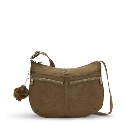 Kipling IZELLAH Cross-Body Shoulder Bag Smooth Khaki - front view