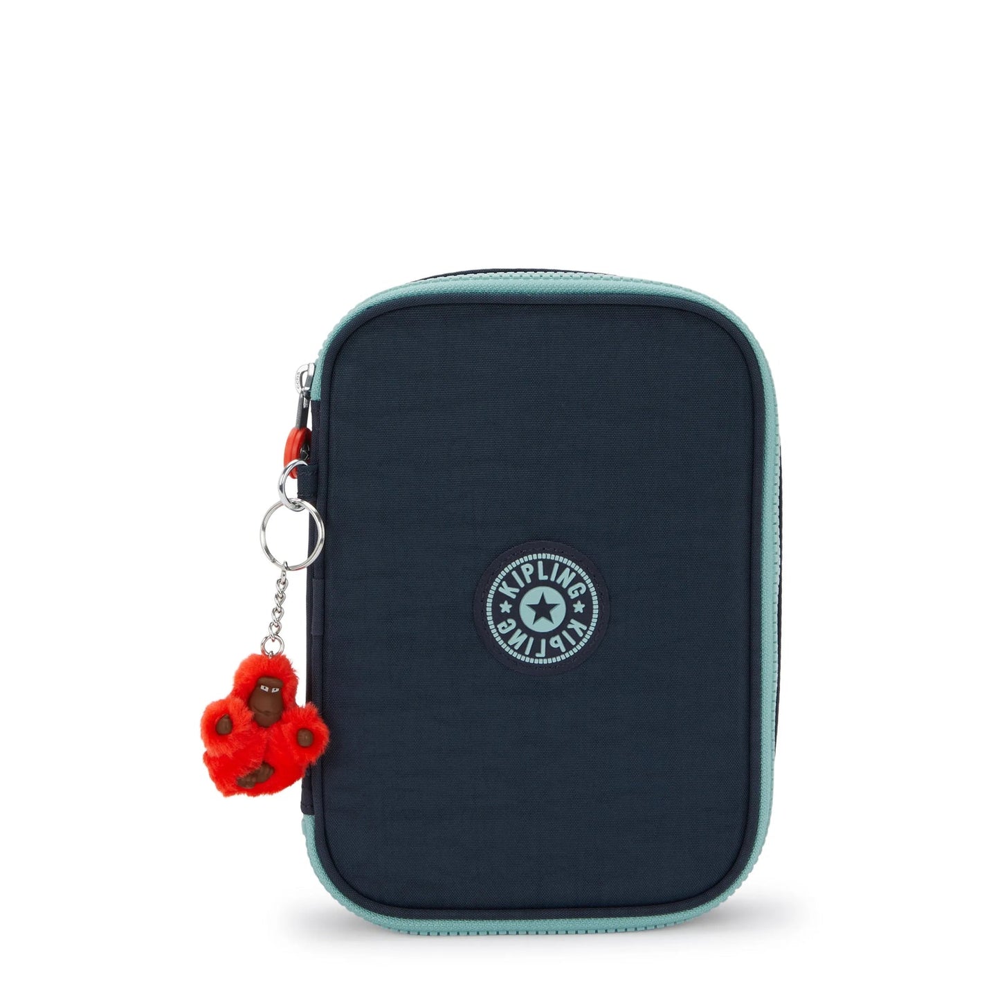 Kipling 100 PENS Large Pencil Case Cosmo Blue Combo - front view