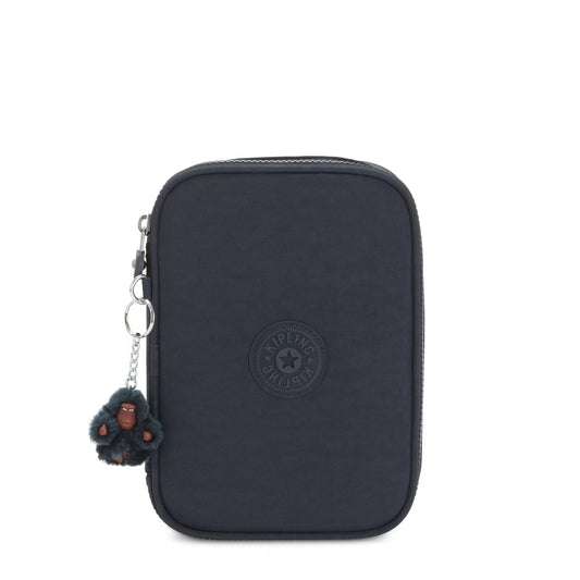 Kipling 100 PENS pencase True Blue Tonal Large - front view