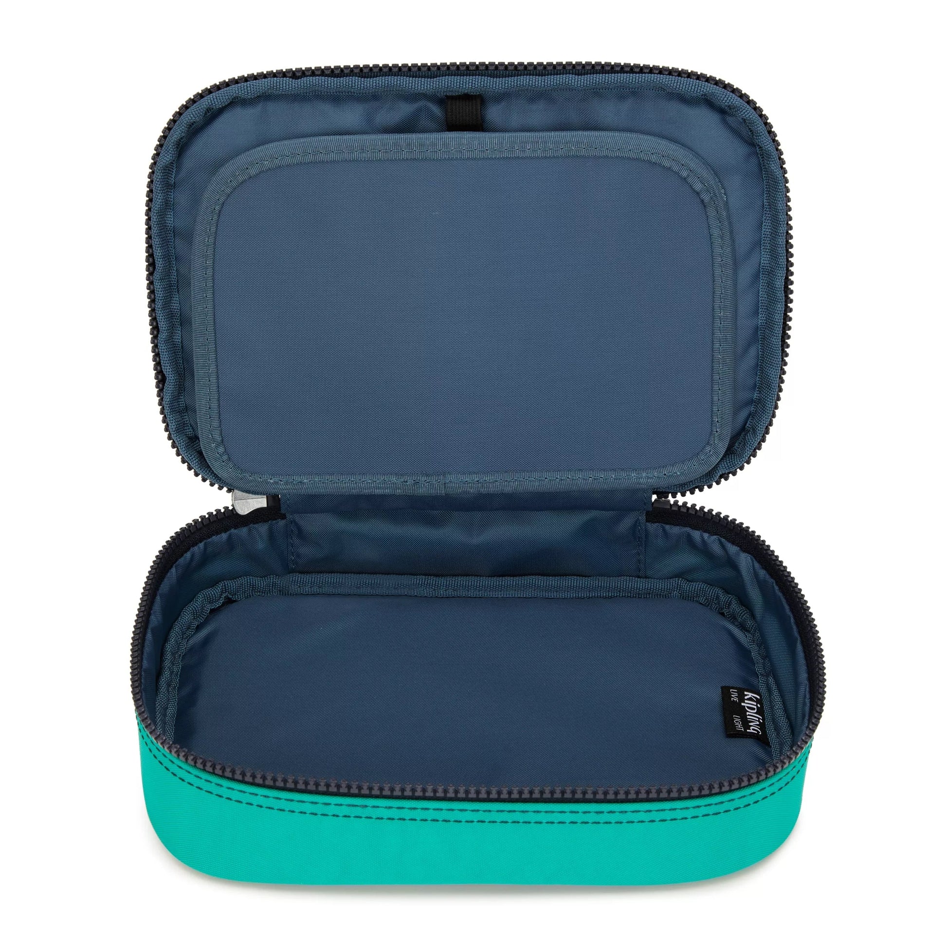 Kipling 100 PENS Large Pencase Blue Green Block detail 2