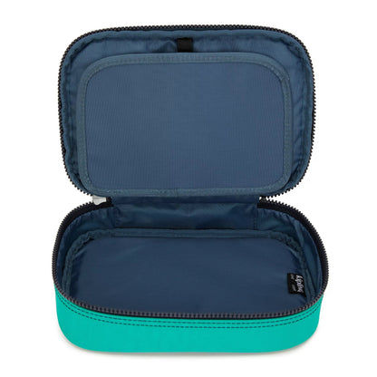 Kipling 100 PENS Large Pencase Blue Green Block detail 2