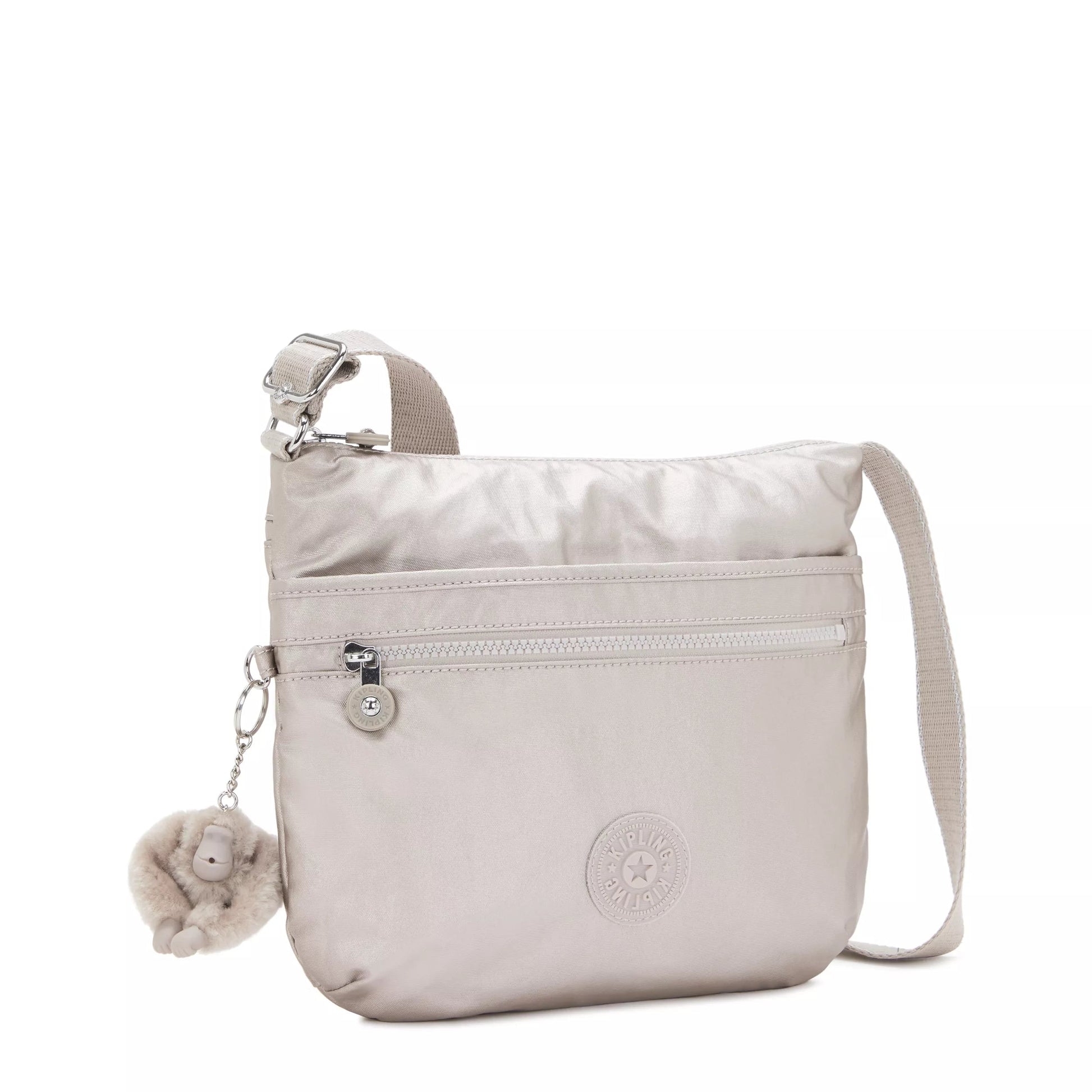 Kipling ARTO Cross-Body Shoulder Bag Metallic Glow - worn view