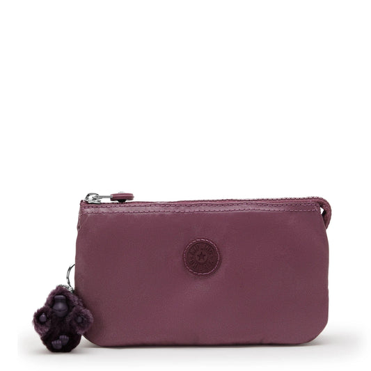 Kipling Creativity Large Pencase - Grape Wine Metallic - front — BambiniJO Jordan