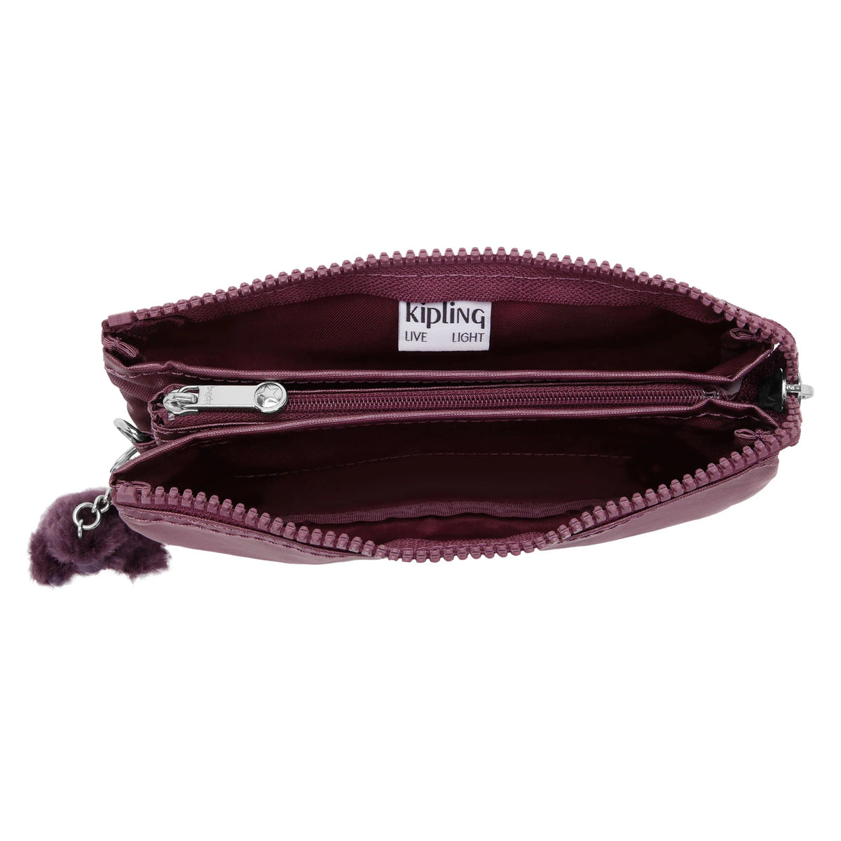 Kipling Creativity Large Pencase - Grape Wine Metallic - detail
