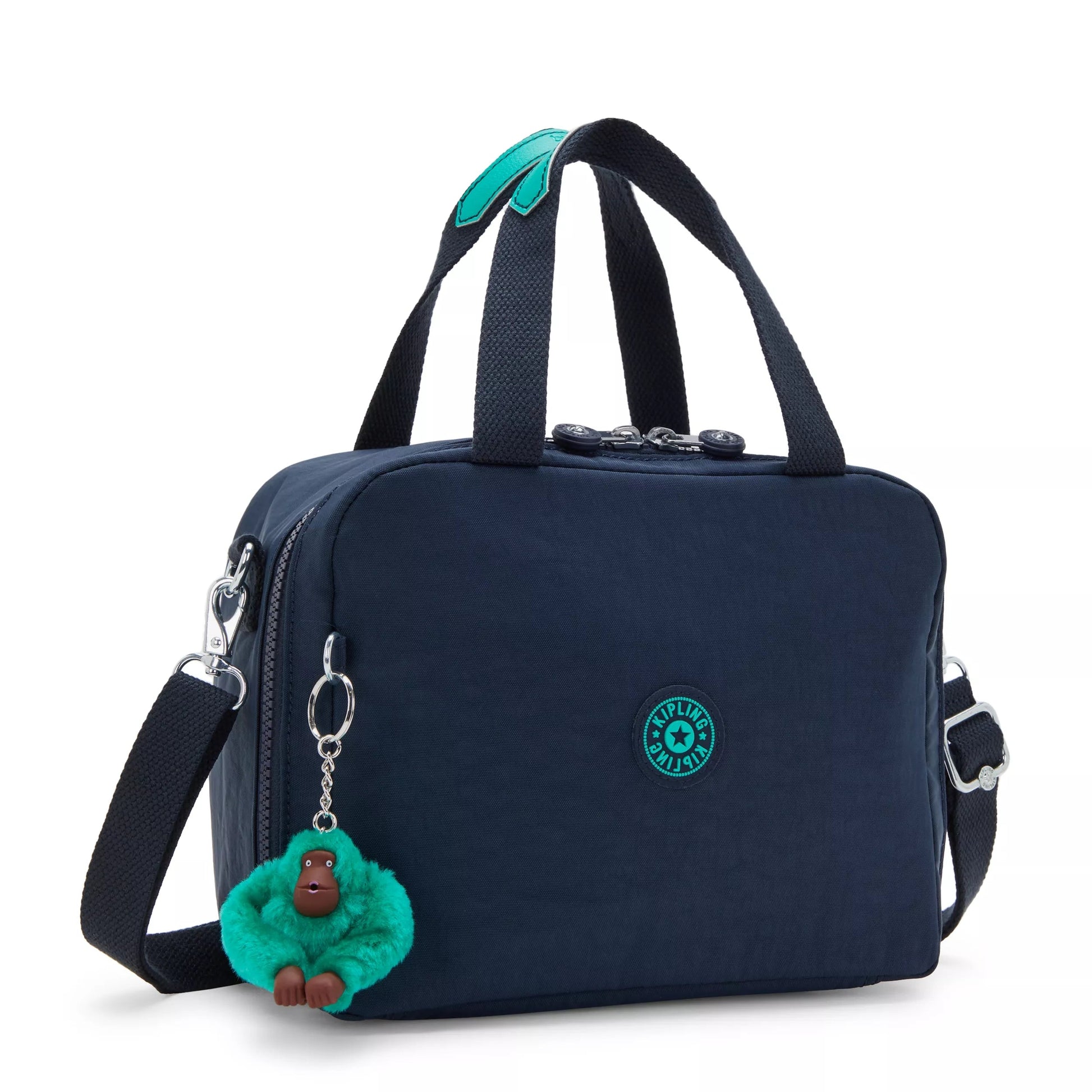 Kipling MIYO Insulated Lunch Bag with Trolley Sleeve - Blue Green Block, interior
