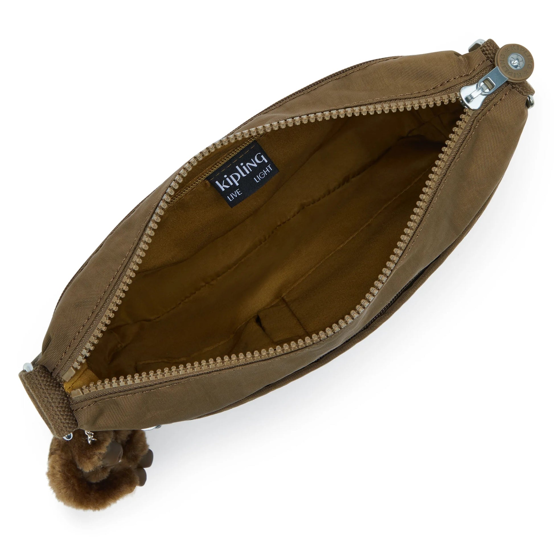 Kipling ARTO Cross-Body Shoulder Bag Smooth Khaki - interior view