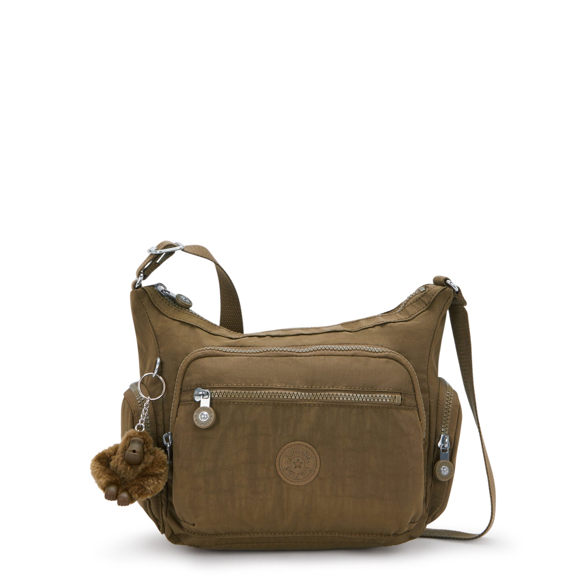 Kipling GABBIE Crossbody Bag Smooth Khaki Small - front view