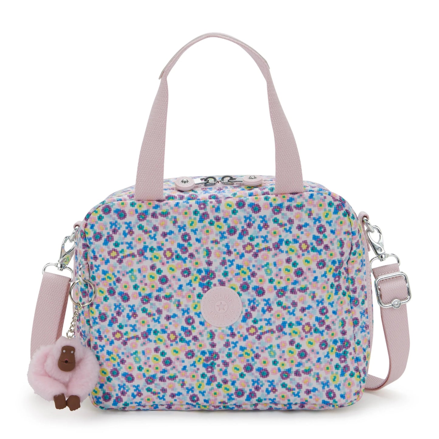 Kipling MIYO Insulated Lunch Bag with Trolley Sleeve Digi Flower Print - front view