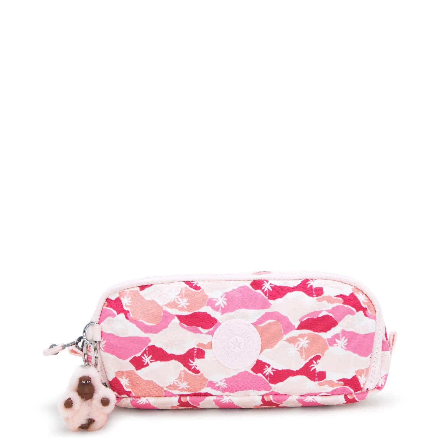 Kipling GITROY Printed Pencil Case Pink Palm Large - front view