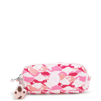 Kipling GITROY Printed Pencil Case Pink Palm Large - front view