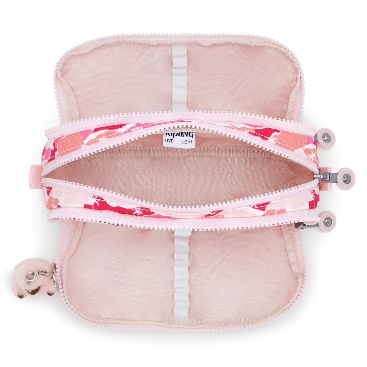Kipling GITROY Printed Pencil Case Pink Palm Large - detail view