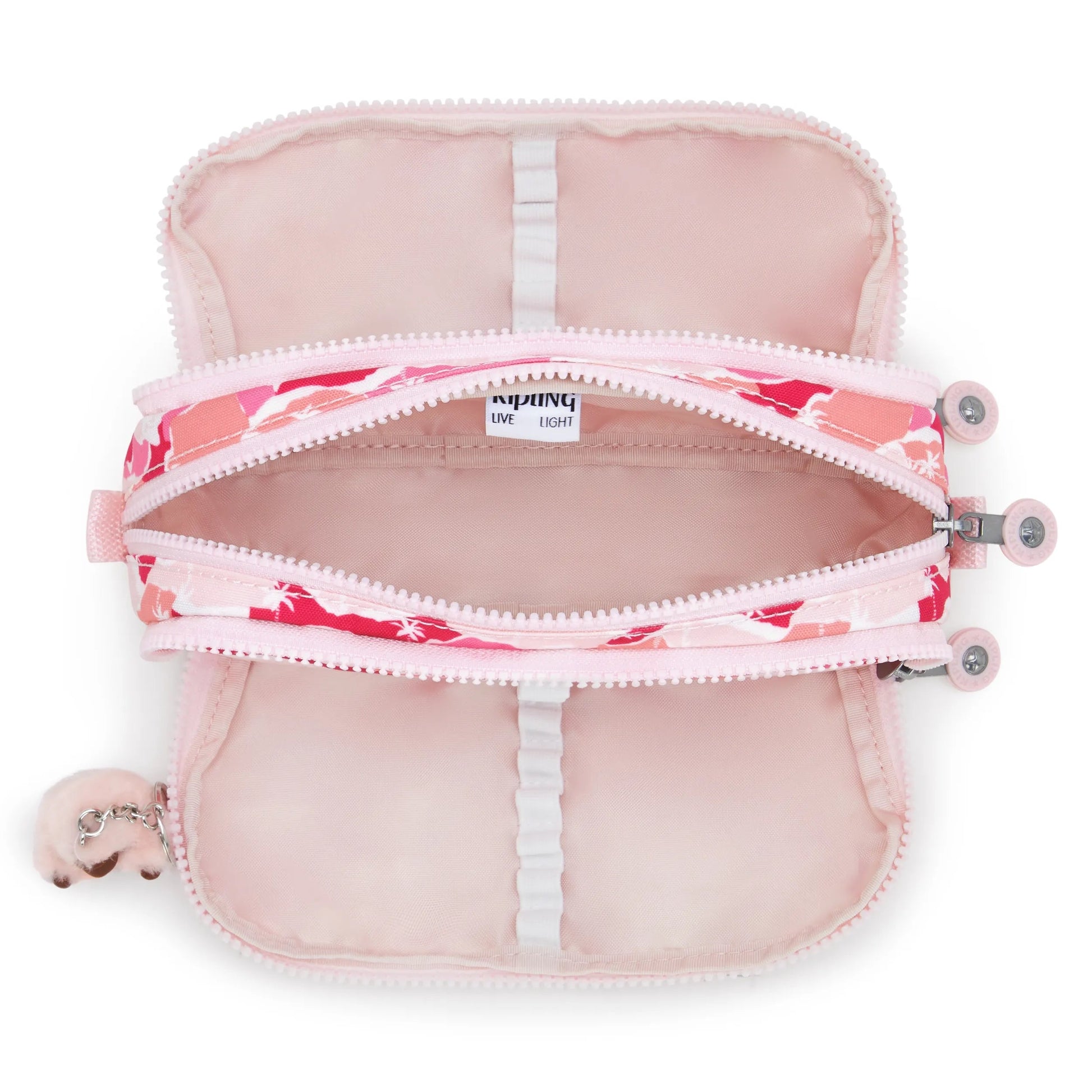 Kipling GITROY Printed Pencil Case Pink Palm Large - detail view