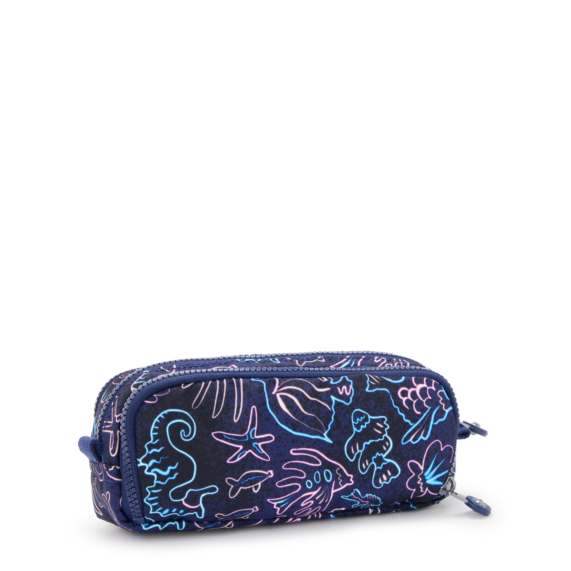 Kipling GITROY Pencase Disco Fish Large - open view showing pen loops