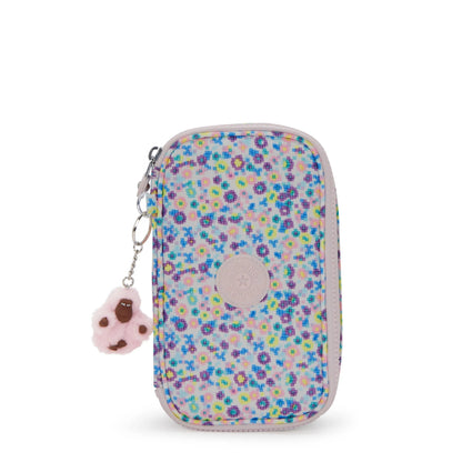 Kipling 50 PENS Digi Flower Print pencase - front view