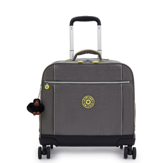 Kipling New Storia Kids' 4-Wheeled School Trolley Bag - Back to Grey - front view