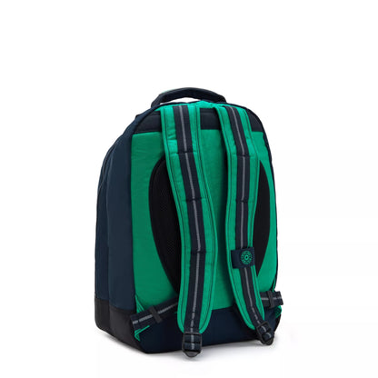 Kipling Class Room Backpack Blue Green Block - side view