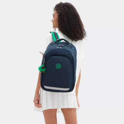 Kipling Class Room Backpack Blue Green Block - detail view