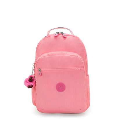 Kipling Seoul Lap Backpack Coral Sea - Large, front view