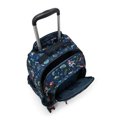 Kipling New Zea Space Game wheeled backpack - detail view