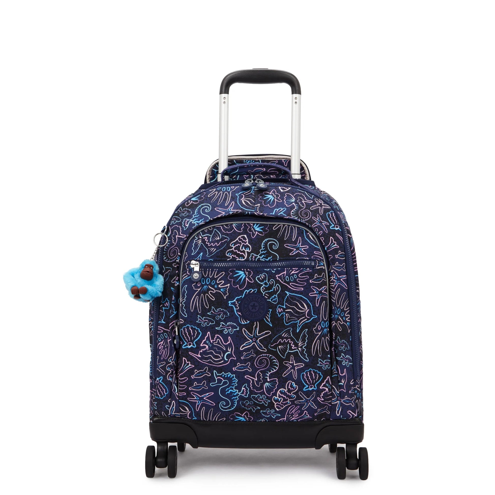 Kipling New Zea Disco Fish wheeled backpack - front view