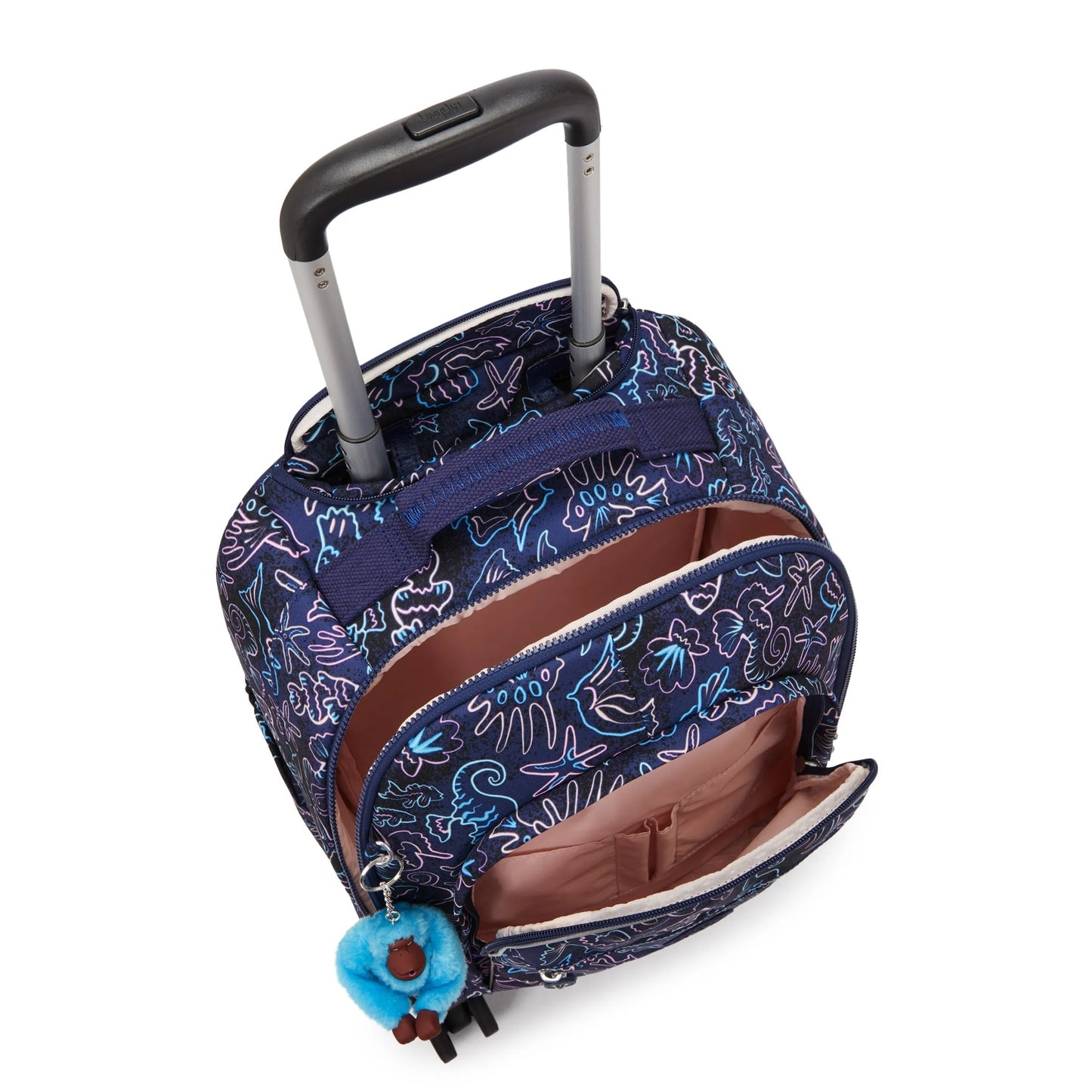 Kipling New Zea Disco Fish wheeled backpack - detail view