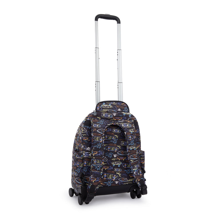 Kipling New Zea Kids' Wheeled Backpack Neon Skate - side view