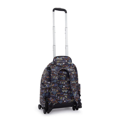 Kipling New Zea Kids' Wheeled Backpack Neon Skate - side view
