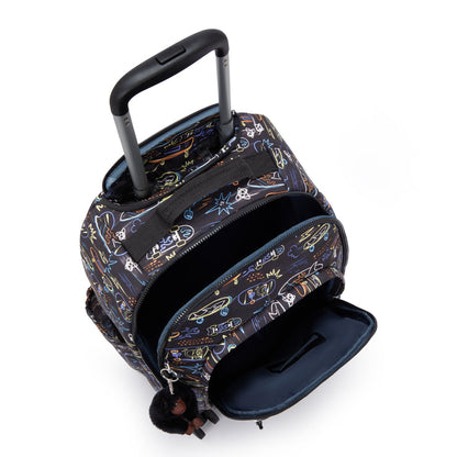 Kipling New Zea Kids' Wheeled Backpack Neon Skate - detail view